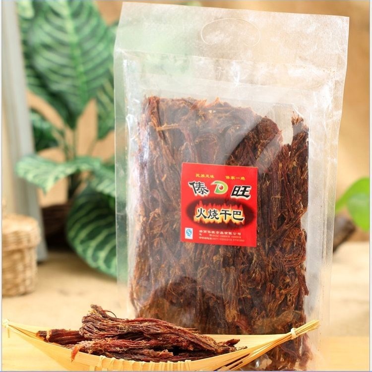 云南特產(chǎn)傣旺火燒牛肉干巴200g/袋超干風(fēng)干牛肉干 代發(fā)批發(fā)