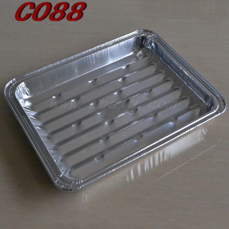 C088 露臺燒烤用一次性鋁箔盤 防漏油中號BBQ燒烤盤