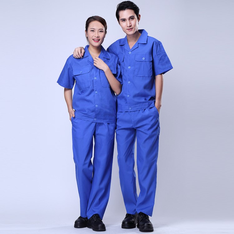 現貨短袖工裝套裝車間汽修服機械技工工程服工廠定做可繡logo批發