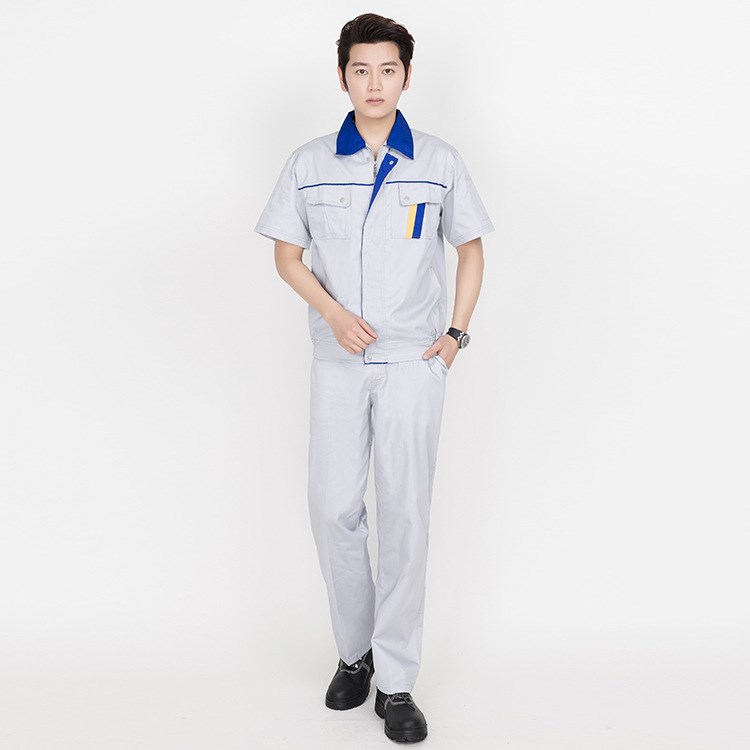 夏季短袖工作服套裝男半袖汽修服工廠車間勞保工裝工程服批發定做