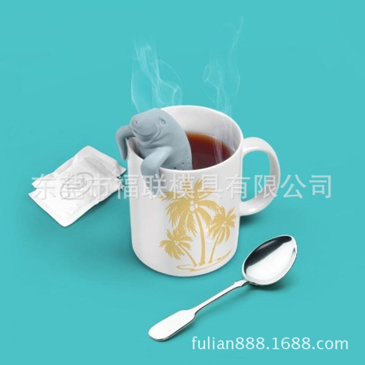 海豚泡茶器圣诞节礼品玩具造型海牛海狮 动物工艺品茶漏茶具