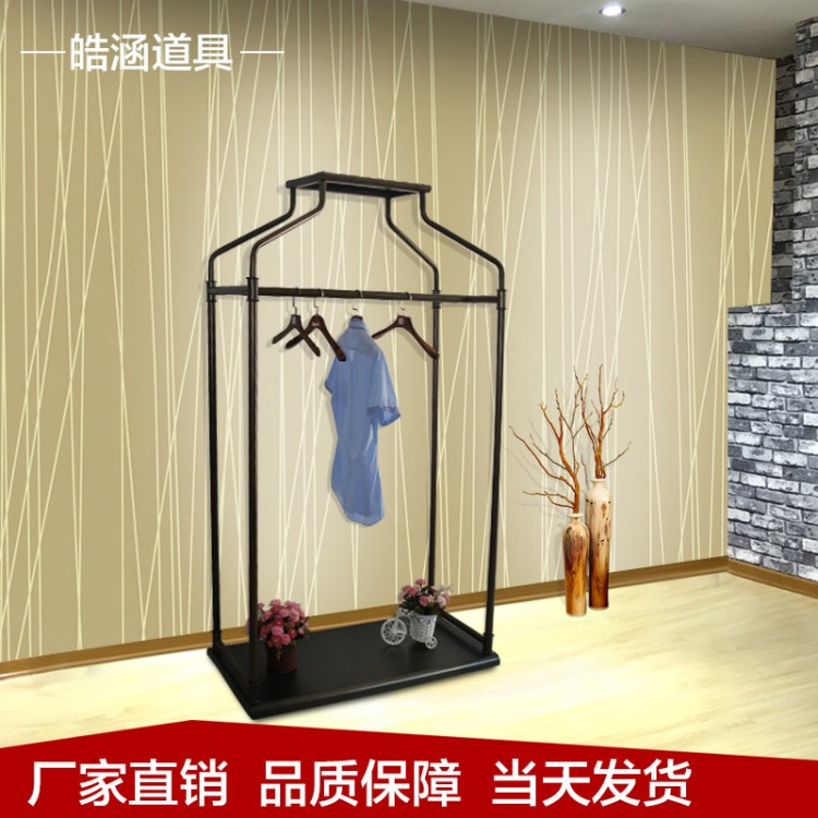 廠家直銷鐵藝雙杠落地單桿服裝店展示架衣架貨架批發(fā)