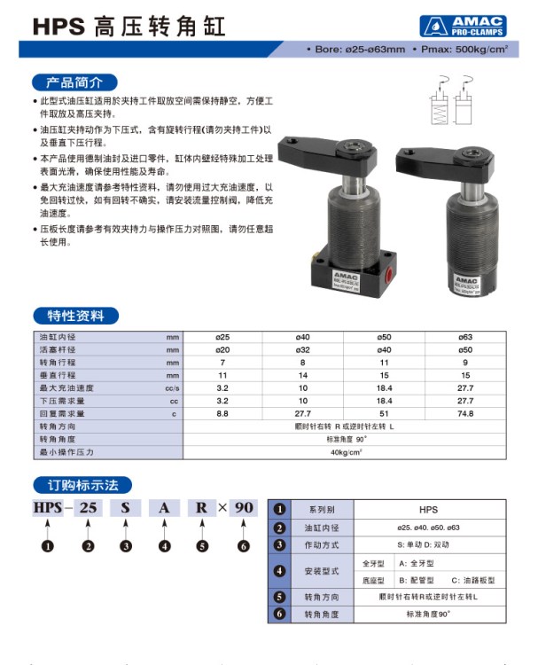 臺灣聯(lián)鎰AMAC高壓轉(zhuǎn)角缸單動螺栓缸高壓支撐缸油壓支撐缸空壓缸