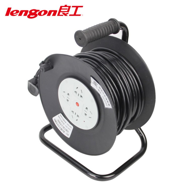 良工插座插排接線板拖線板轉換器電纜卷盤電纜盤LG-8103-30M