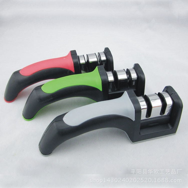 方头手柄磨刀器.双头陶瓷金刚磨刀1器磨刀棒KNIFE SHARPENER家用