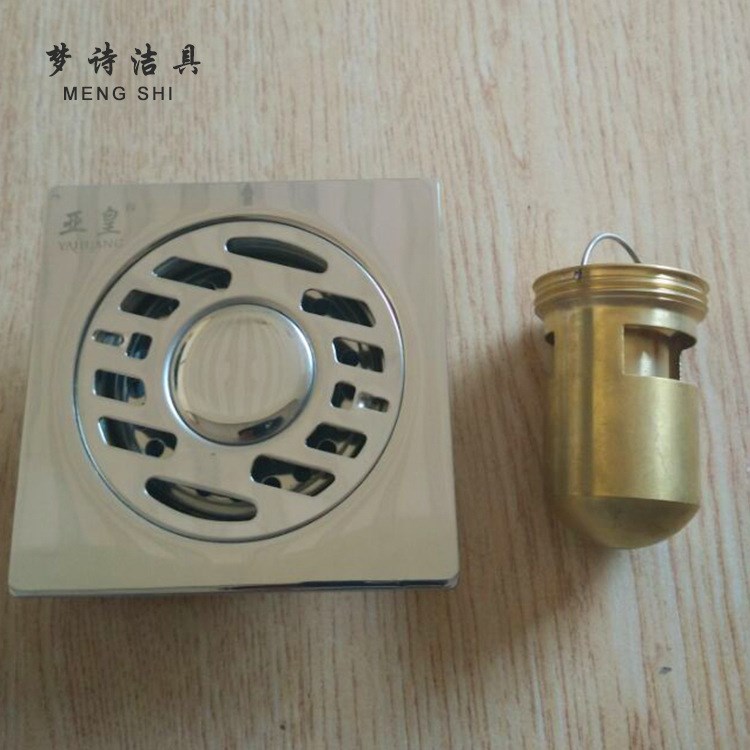 廠家直銷拋光鏡面 深水封式銅防臭芯不銹鋼地漏 廚房地漏