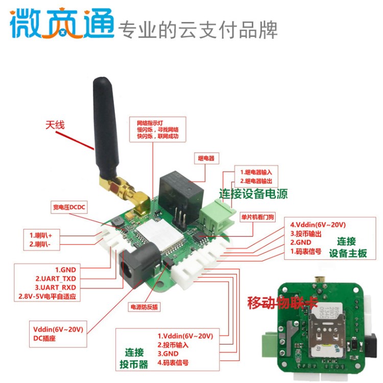 微商通微信支付投幣器 抓娃娃機 擦鞋機 云支付模塊和后臺開發