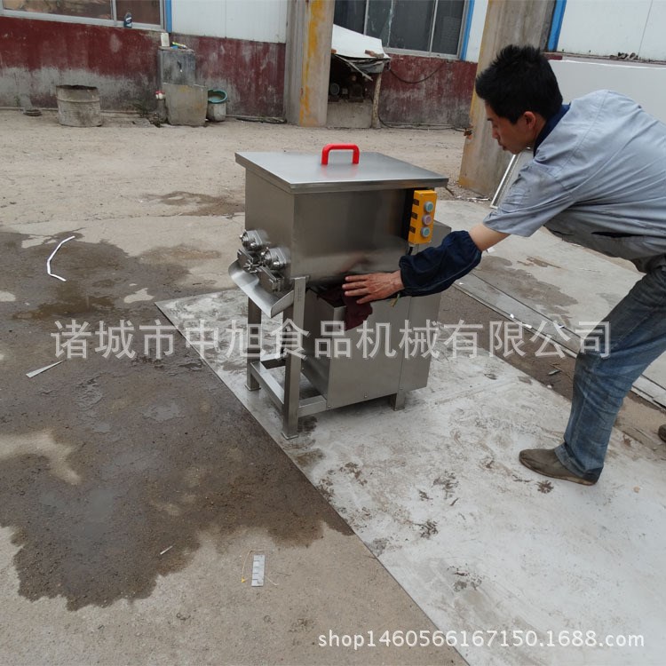 韭菜蝦仁混沌小型拌餡機 學校食堂肉餡雙絞龍拌餡機 肉類拌餡機
