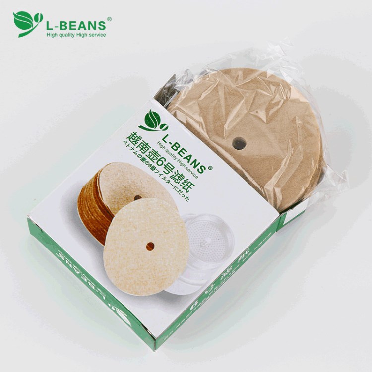 L-BEANS咖啡壺濾紙 越南壺專用濾紙100片原木質(zhì)纖維無漂白濾紙