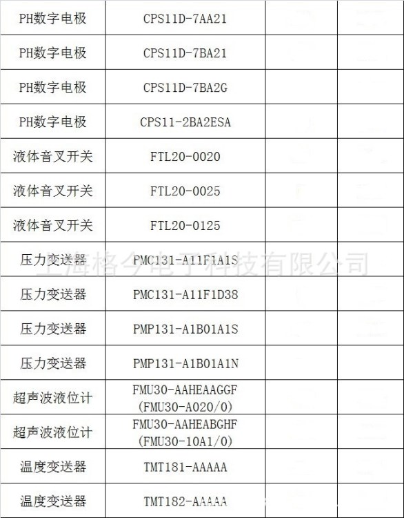 E+H现货   PH探头现货