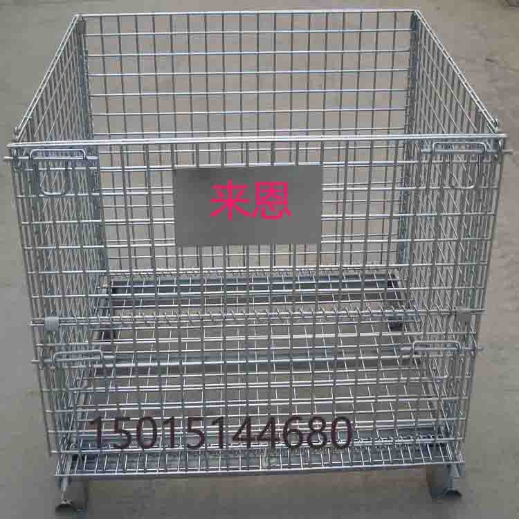 倉儲籠堆垛可帶輪子帶牽引倉庫籠 移動金屬折疊式蝴蝶籠廠家批發