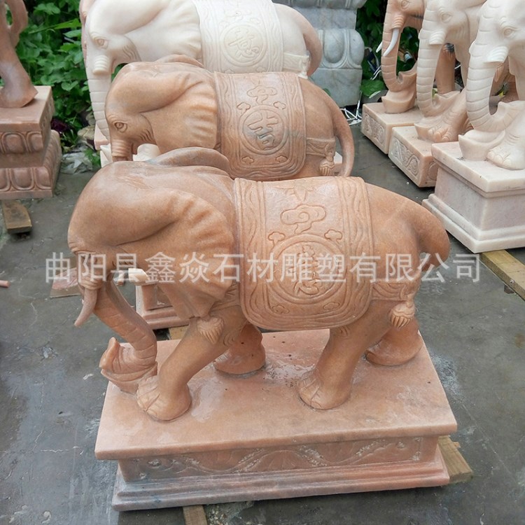 供應(yīng)石雕大象大理石吉祥如意石頭大象招財(cái)動(dòng)物石雕擺件加工定做