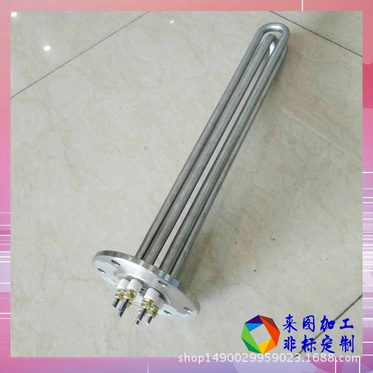 不銹鋼115MM法蘭電熱管導(dǎo)熱油加熱管鍋爐/水箱加熱器220V/380V