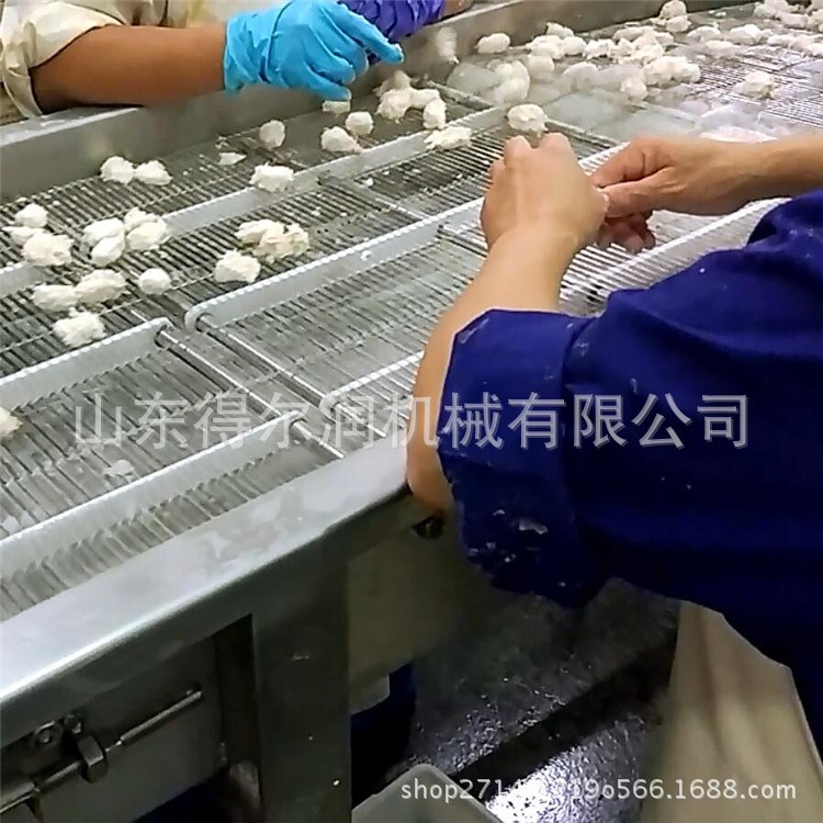 山東食品機械廠家供應雞腿裹粉設備 雞肉條上漿裹粉自動化流程