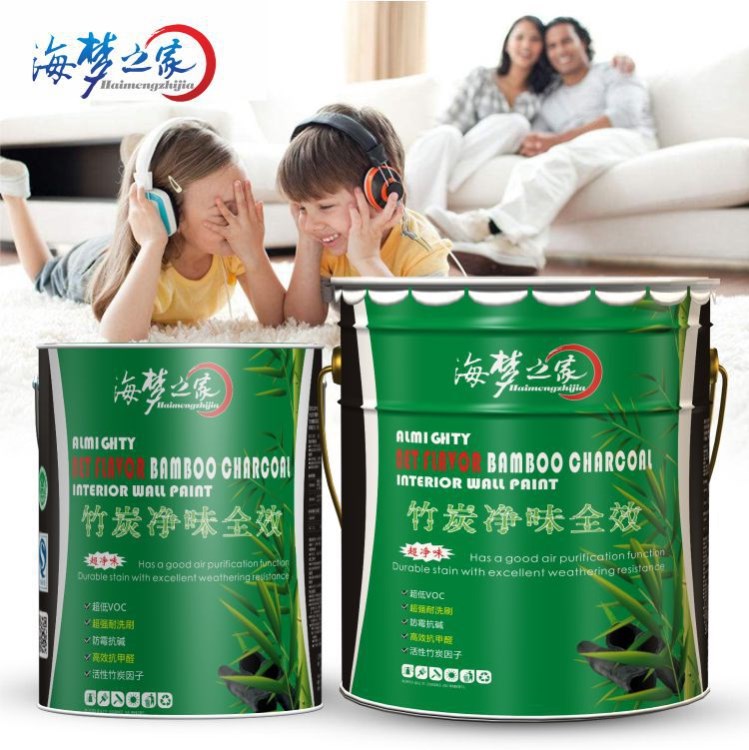 竹炭?jī)粑秲?nèi)墻面漆7L 內(nèi)墻漆乳膠漆室內(nèi)彩色涂料白色墻漆家裝