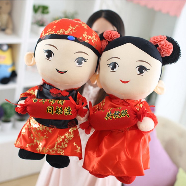 壓床娃娃 婚慶娃娃 結(jié)婚創(chuàng)意禮品 情侶布娃娃廠家一對(duì)批發(fā)