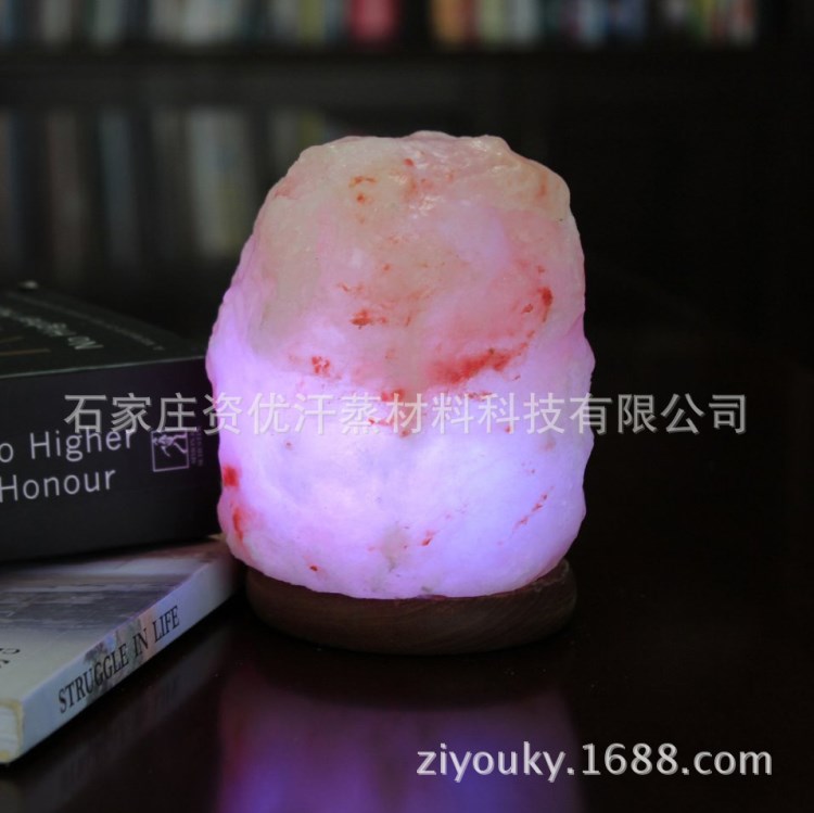 廠家直銷usb七彩雪晶 led 電腦伴侶 負(fù)離子水晶鹽燈 養(yǎng)生燈 臺(tái)燈