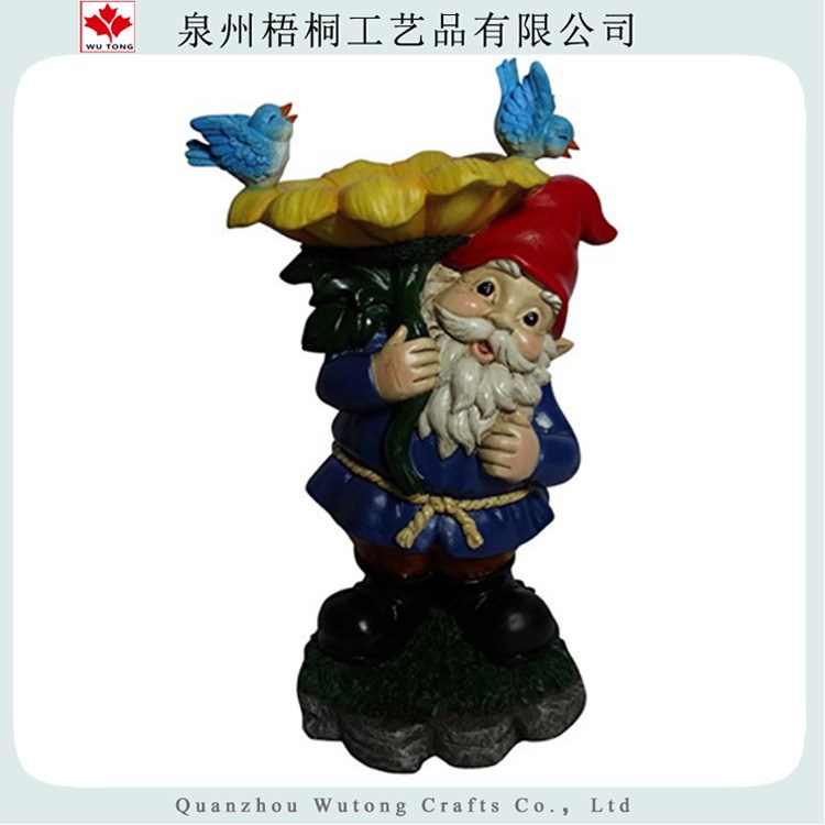 大型雕塑 玻璃鋼手繪產(chǎn)品 樹脂庭院花園水盆 侏儒水盆的雕像