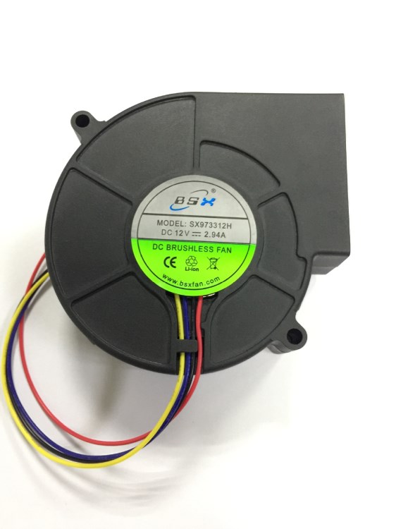 廠家供應 9733鼓風機 12V 2A可調(diào)速電源 節(jié)能柴爐用離芯風機