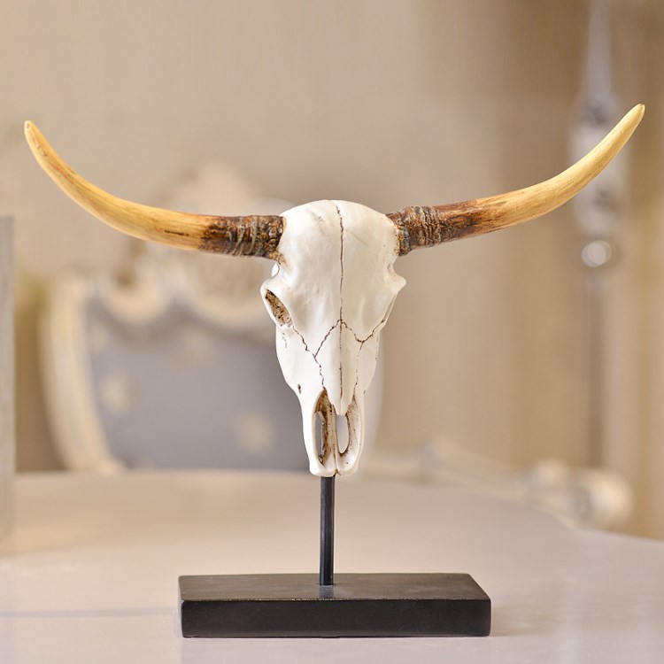 美式乡村树脂工艺品摆件树脂羊头壁挂家居玄关软装饰品挂饰