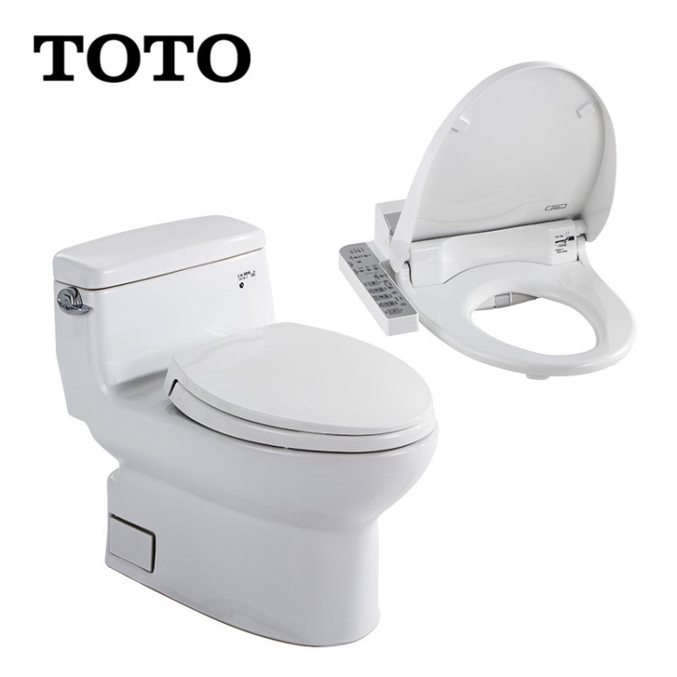 TOTO虹吸連體坐便器抽水馬桶衛洗麗套餐 強勁沖水除臭 防濺水封