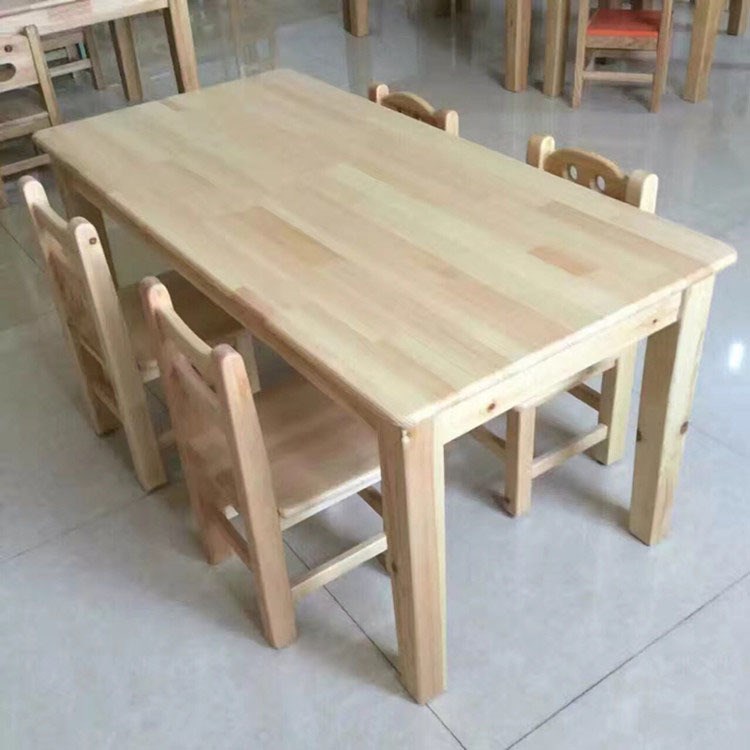 兒童桌椅組合家用幼兒園專(zhuān)用寶寶學(xué)習(xí)桌六人木質(zhì)長(zhǎng)方桌實(shí)木餐桌椅