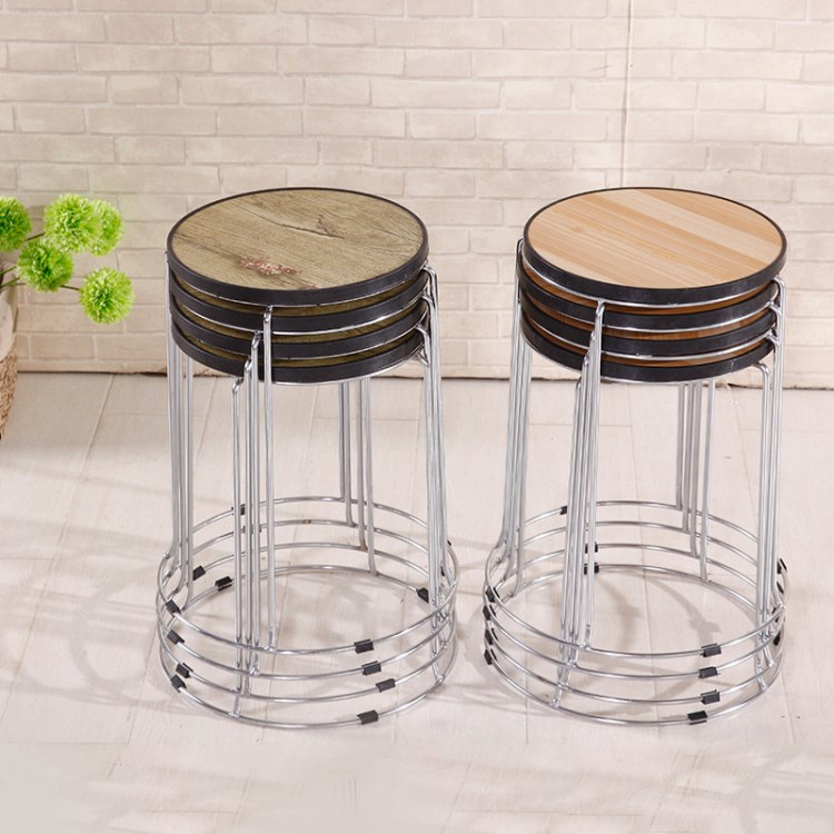 簡易快餐凳子彩色加厚海綿圓凳子換鞋凳鋼筋凳家用餐桌凳子 批發