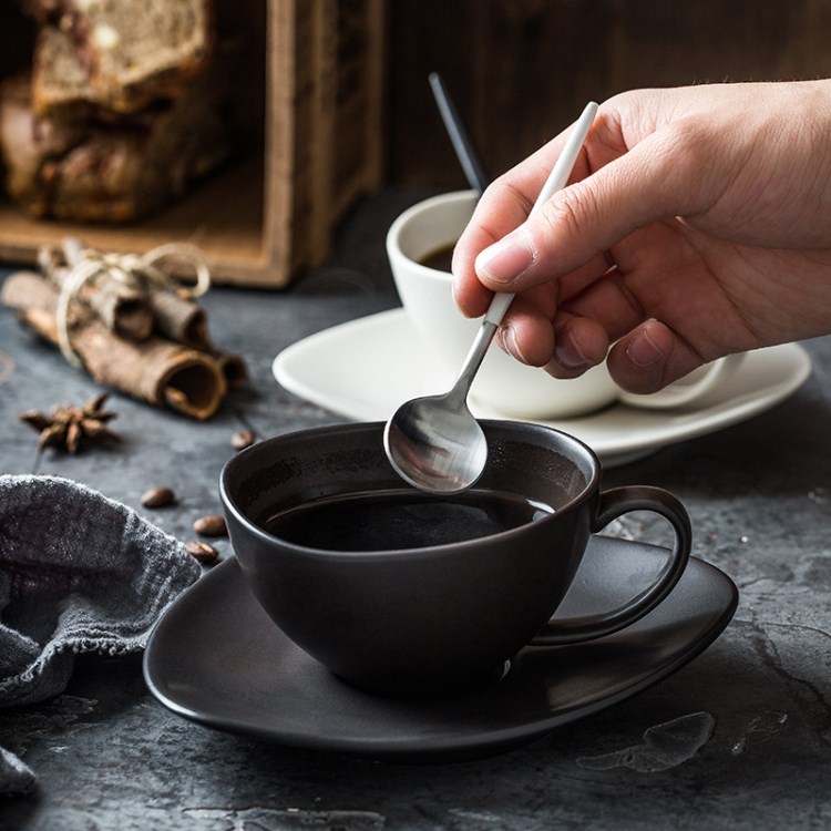 新骨瓷咖啡器具 德国ASA异形咖啡杯陶瓷马克杯带碟下午茶套装