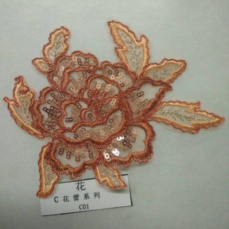 珠片花系列 刺繡加工 電腦繡花加工  廠家批發來樣來板量大從優