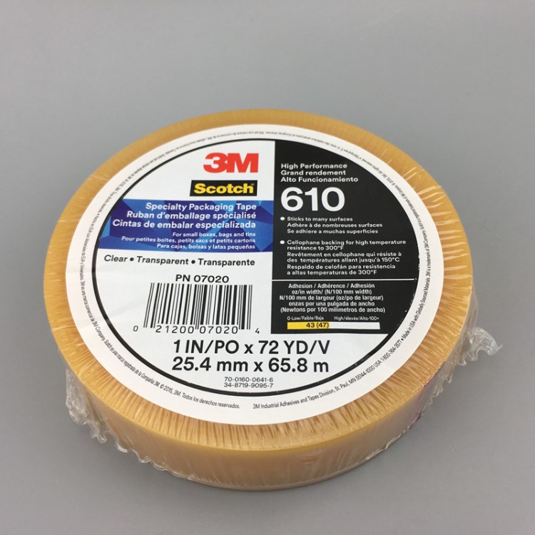 美國(guó)3M610 12.7/19.0/25.4mm*65.8m 附著力測(cè)試專用膠帶無(wú)氣泡