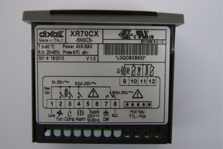 DIXELL風(fēng)冷型四輸出溫控器XR70CX不帶時(shí)鐘