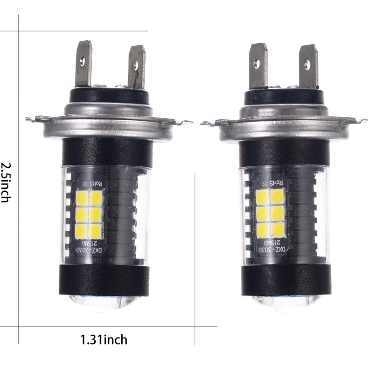 H7霧燈 汽車前照燈 3030 21SMD 21W H7 12V-24V 高亮遠(yuǎn)光近光