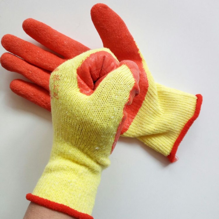 厂家直销皱纹浸胶手套劳保手套耐磨耐酸碱加厚保暖防砸防刺穿冬