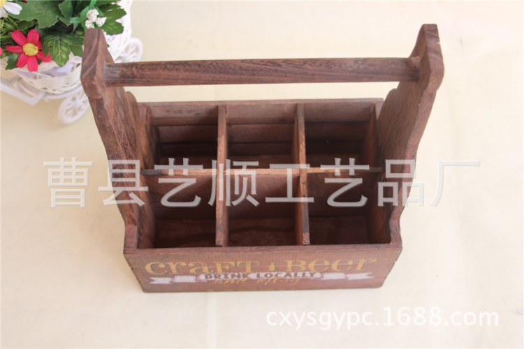 生產(chǎn)酒吧專用紅酒架子 手提實(shí)木酒架 6瓶裝創(chuàng)意酒架 葡萄酒架