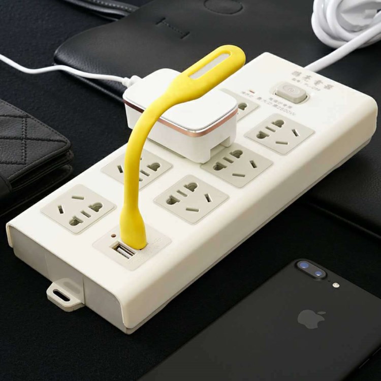 大功率插座帶USB排插開關(guān)多功能多孔位插排接線板 2.5米