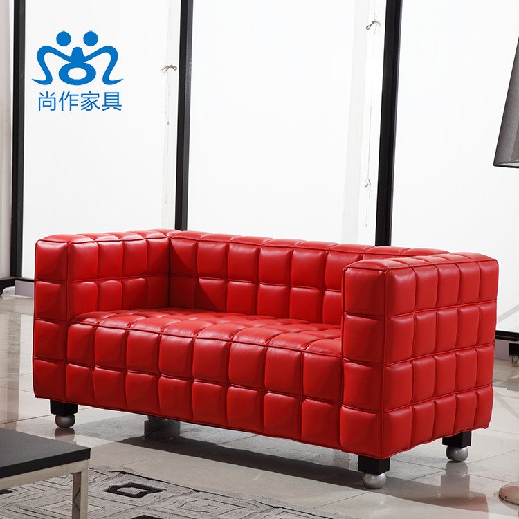 歐式設(shè)計師家具庫布斯沙發(fā)cubus sofa 客廳書房會所皮藝沙發(fā)雙人