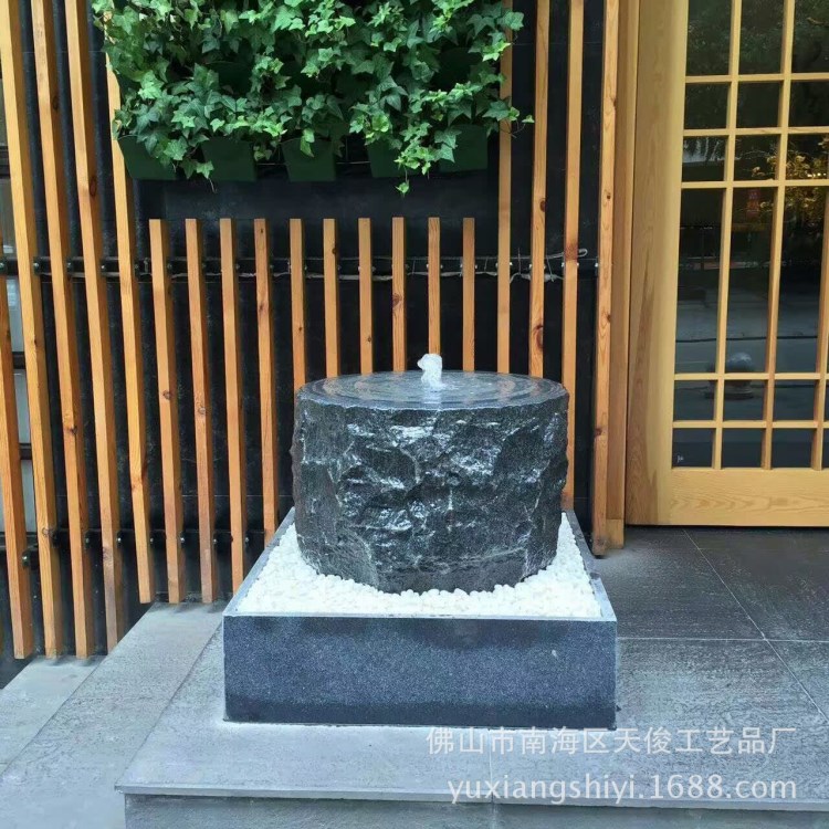 石缽石雕工藝品噴泉花園水景庭院景觀假山流水噴泉擺件裝飾