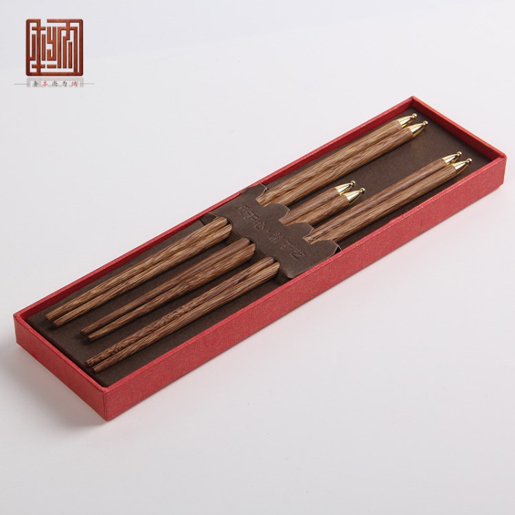 跨境雞翅木筷子 木質 家用親子筷3雙裝禮品套裝定制批發