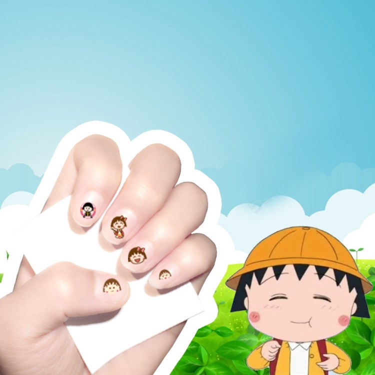 爆款 3D指甲貼 美甲貼紙 櫻桃小丸子 環(huán)保兒童卡通指甲貼紙