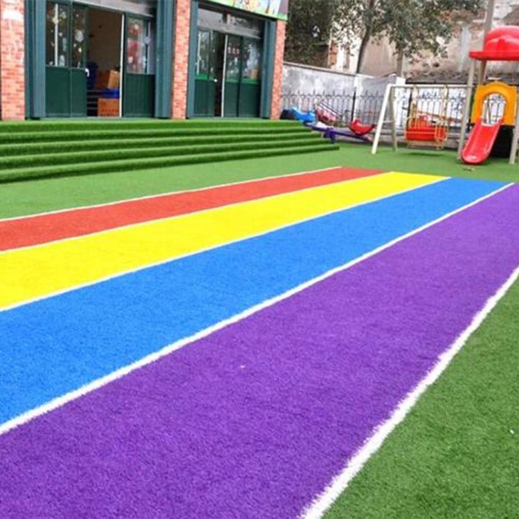 美化裝飾幼兒園彩虹跑道仿真草坪地毯人造假草坪塑料裝飾草皮戶外