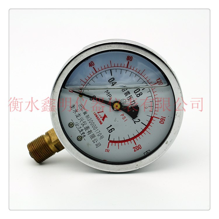 武強壓力儀表普通不銹鋼耐震壓力表充油耐震硅油壓力表批發3.29