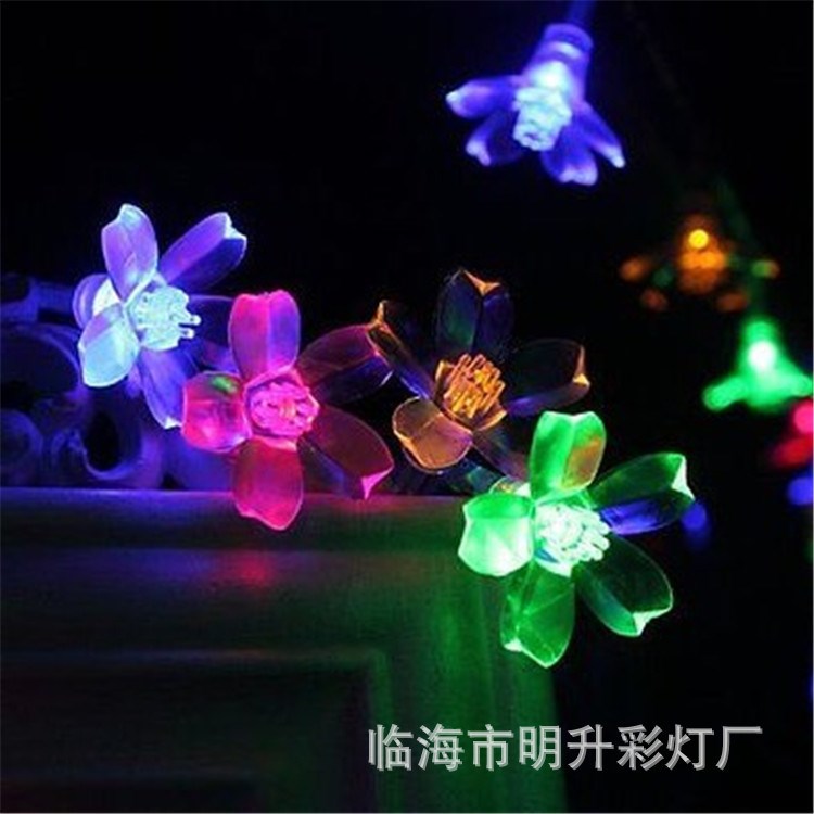廠家7米50頭LED桃花/櫻花太陽能 戶外庭院裝飾彩燈燈串