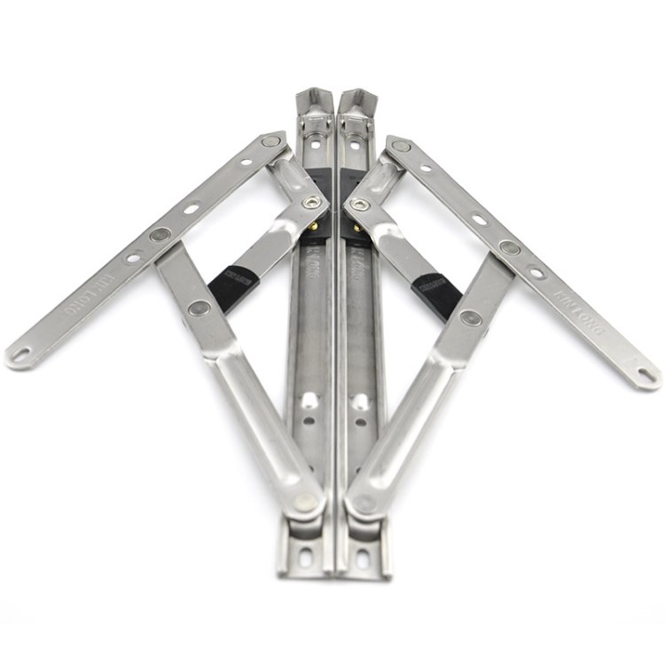 304材质不锈钢四连杆铰链铝合金门窗滑撑平开窗翻窗撑杆12寸