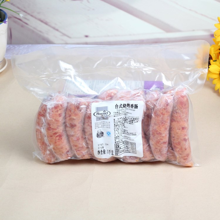 荷美爾臺式燒烤香腸1kg*10袋 野外燒烤 油煎腸 比薩 每袋15根