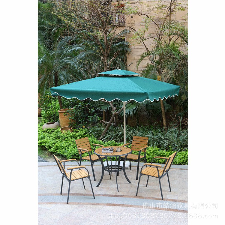 供應戶外休閑仿木桌椅庭院陽臺防腐塑木餐廳咖啡廳五件套組合