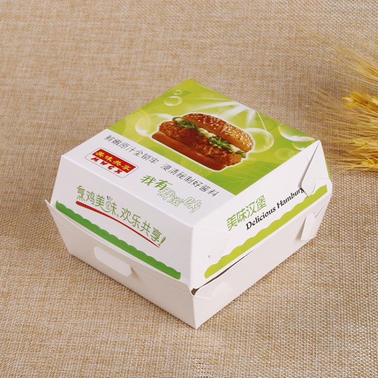 批發定做 食品紙盒包裝 環保一次性漢堡盒 可印logo雞腿漢堡紙盒