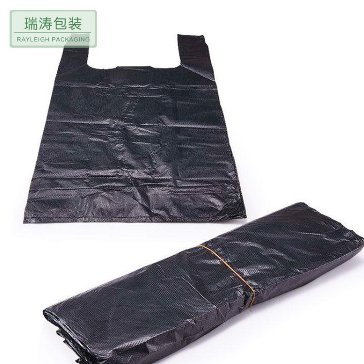 加厚紅黑白垃圾背心塑料袋廠家批發 酒店垃圾桶通用手提垃圾袋批