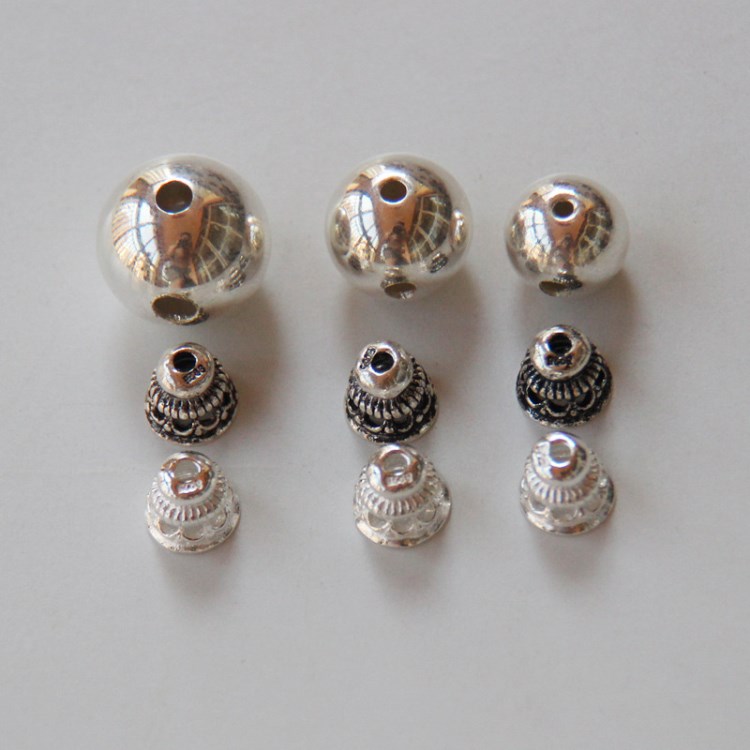 雅庄银饰 925银diy配件 大号三通佛教佛头佛塔套件 1套