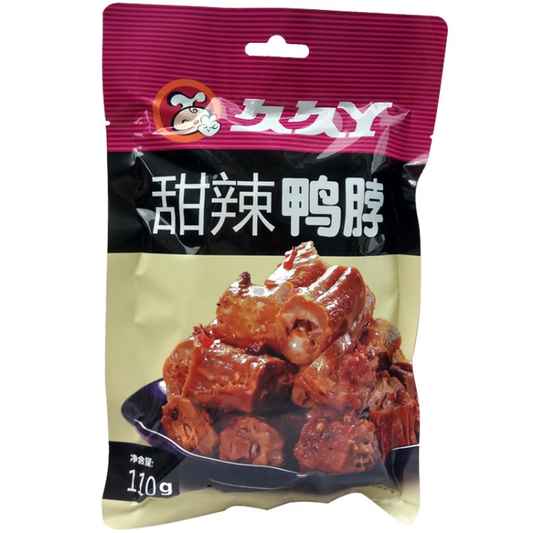 久久丫 甜辣鸭脖即食独立小包装休闲零食110g袋装