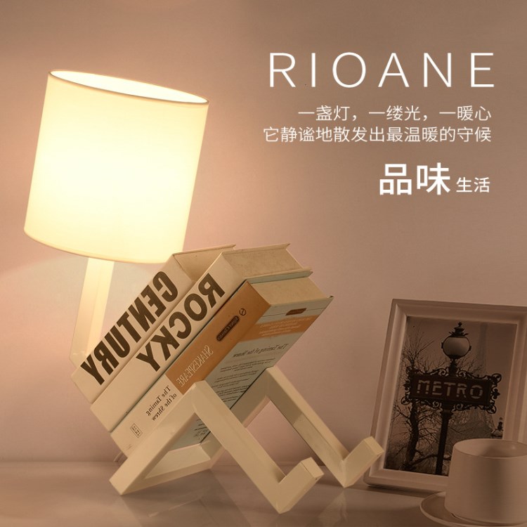 現(xiàn)代簡約創(chuàng)意臥室床頭燈工作宿舍學(xué)習(xí)書桌護(hù)眼LED鐵藝布藝小臺燈